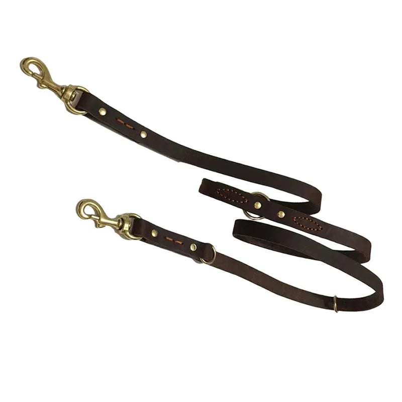 Double Leather Dog Leash