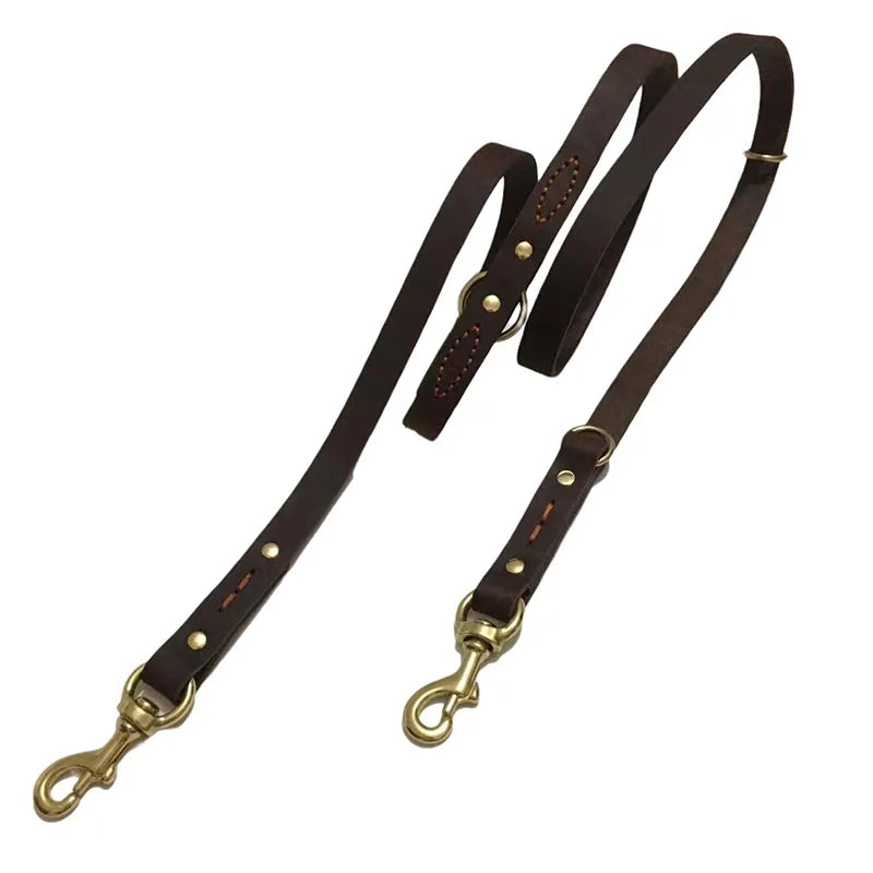 Double Leather Dog Leash