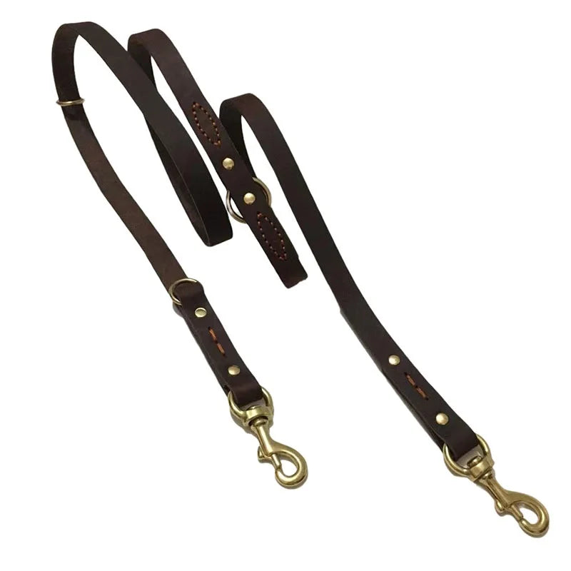 Double Leather Dog Leash
