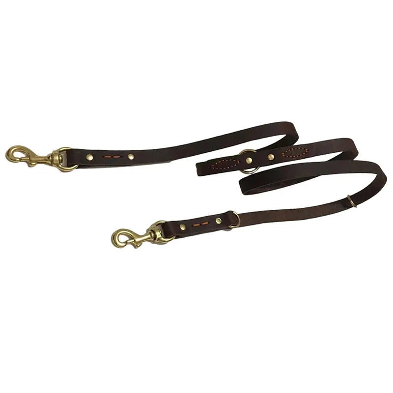 Double Leather Dog Leash