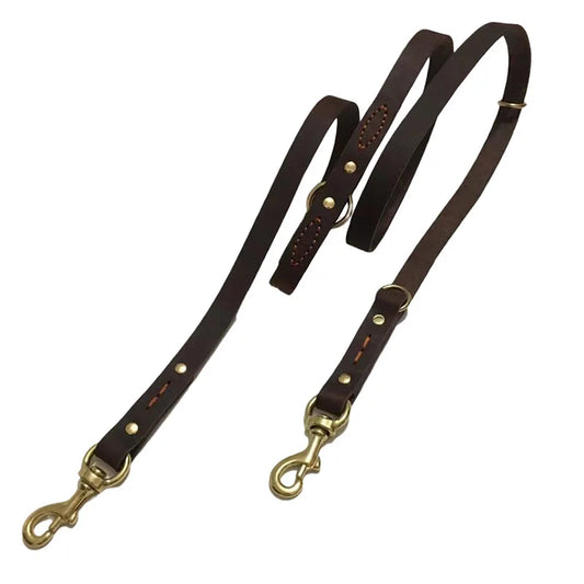 Double Leather Dog Leash