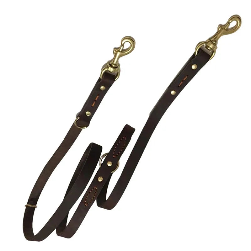 Double Leather Dog Leash