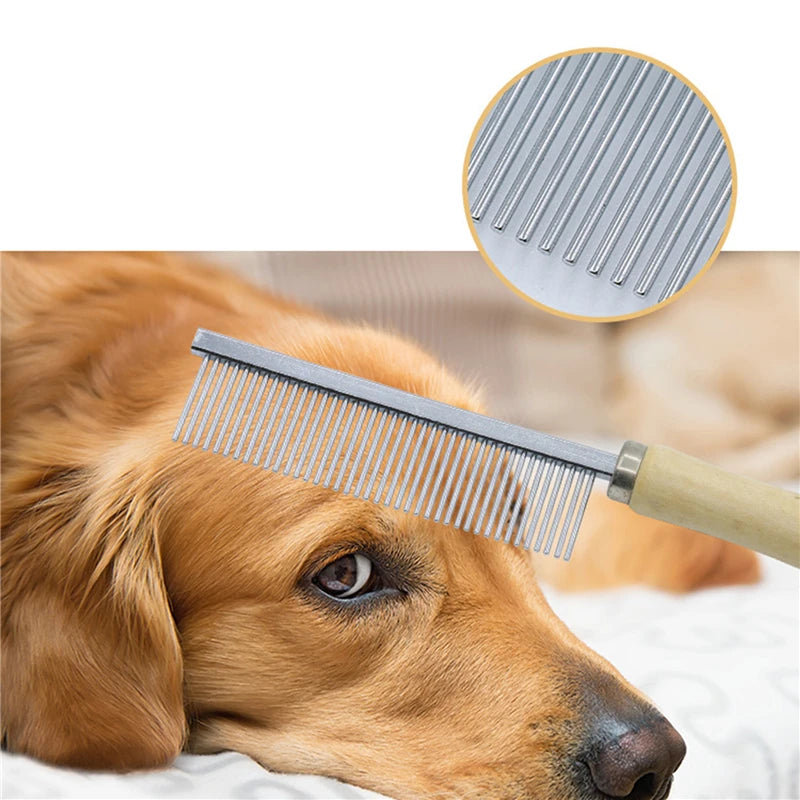 Wooden Handle Pet Comb