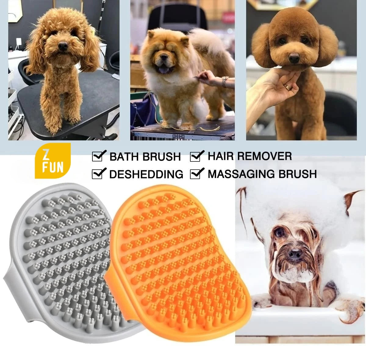 Rubber Dog Bath Brush