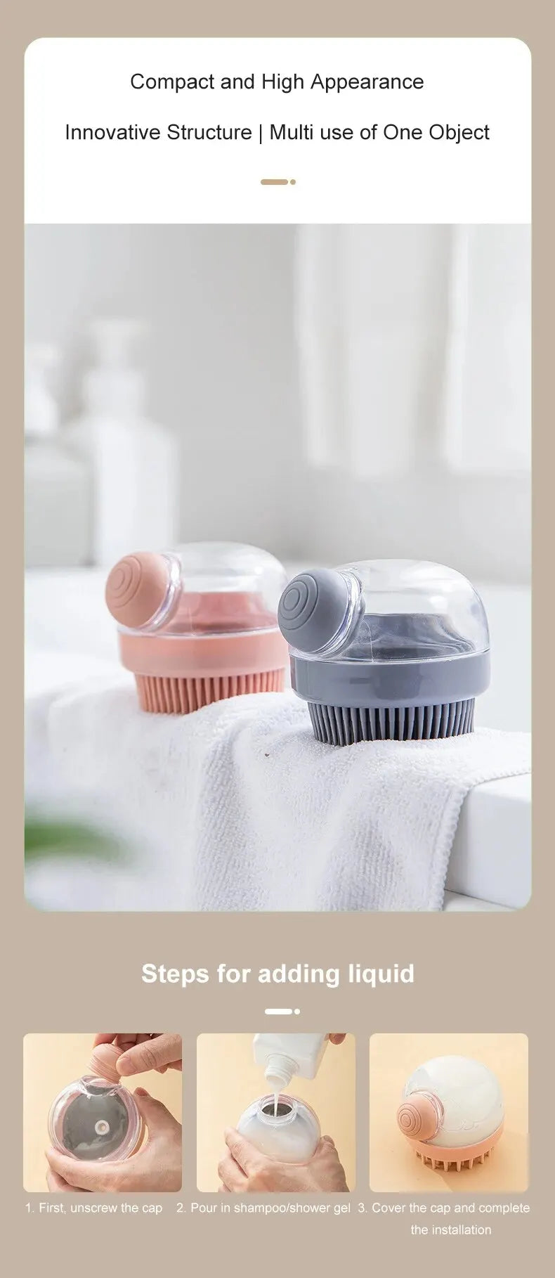 Silicone Shampoo Bath Brush