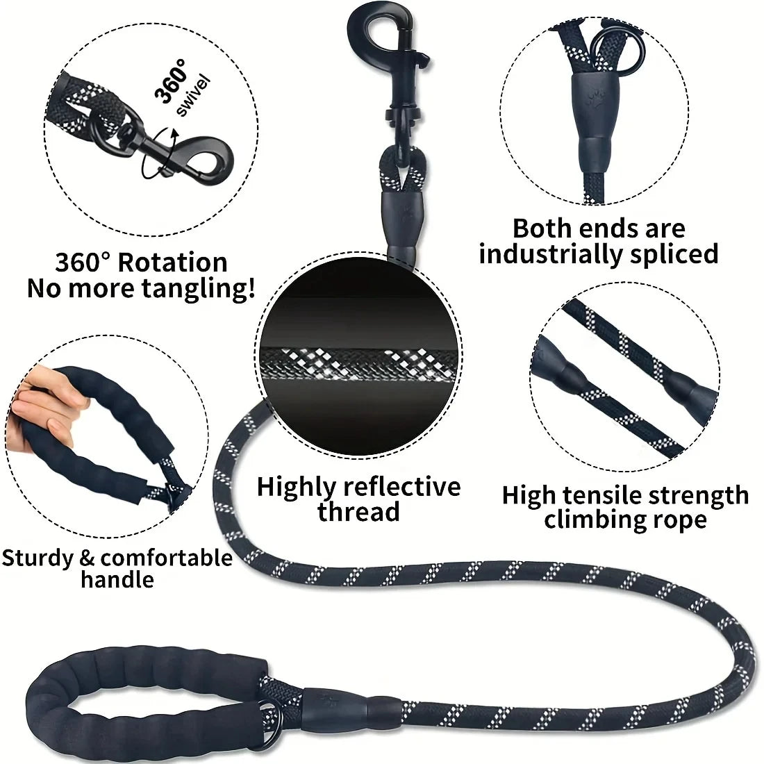 Reflective Padded Dog Leash