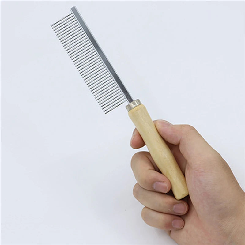 Wooden Handle Pet Comb