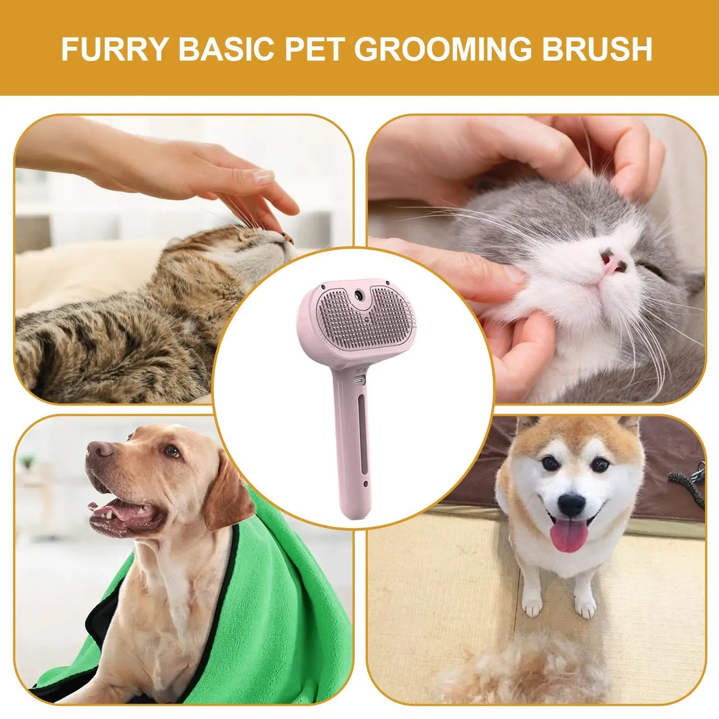 Electric Pet Steam Brush