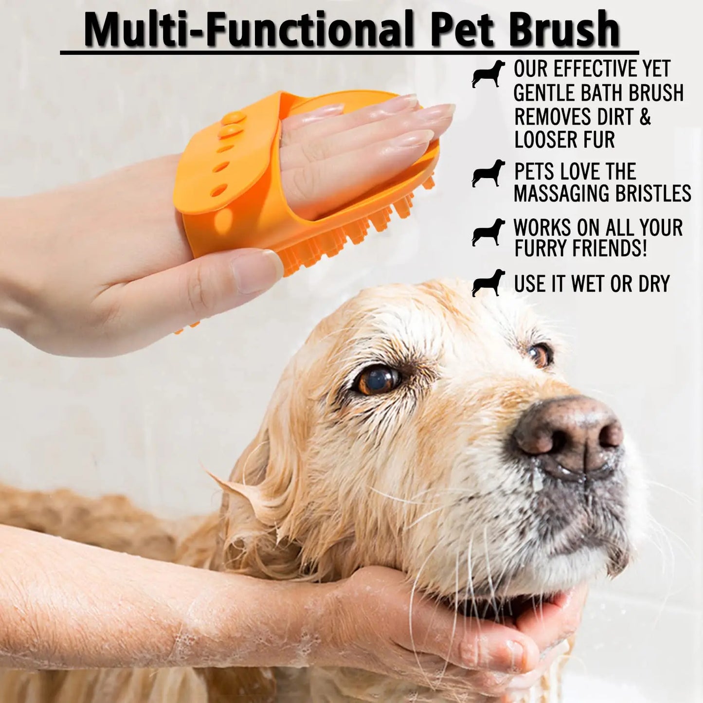Rubber Dog Bath Brush