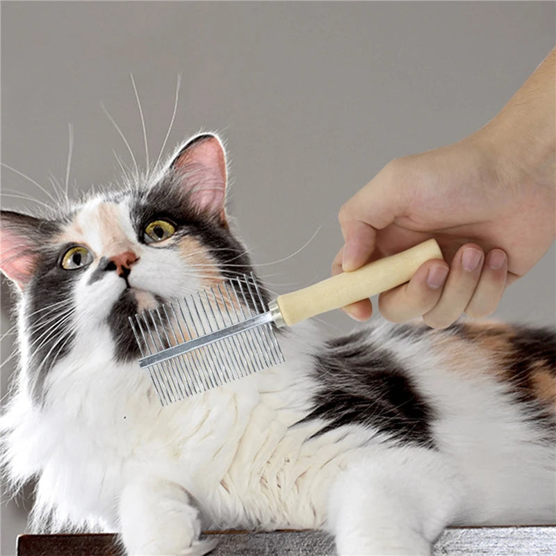 Wooden Handle Pet Comb