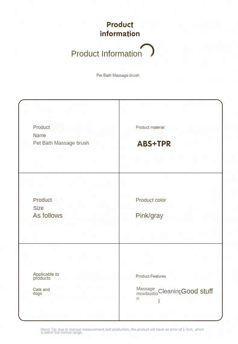 Pet Foaming Massage Brush