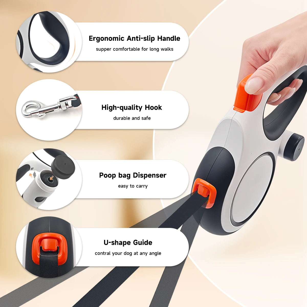 26ft Retractable Dog Leash