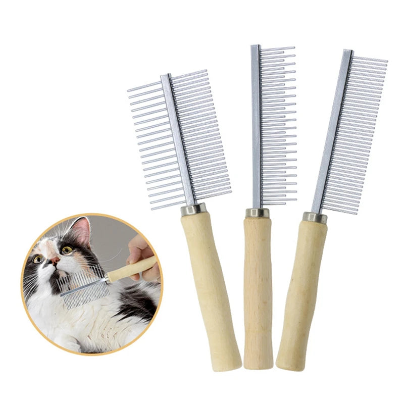 Wooden Handle Pet Comb